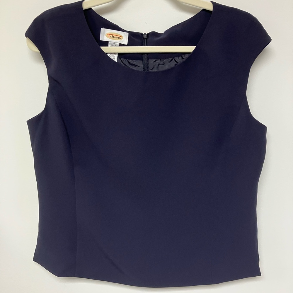 Talbots Elegant Midnight Blue Blouse, 10